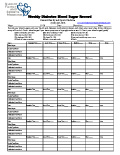 Weekly Blood Sugar Log